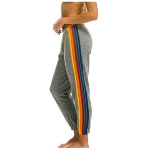 Aviator Nation 5 Stripe Heather Gray  Sweatpants